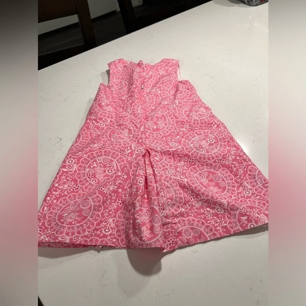 Lilly Wicket Pink and White Lined Cotton Dress Size 5